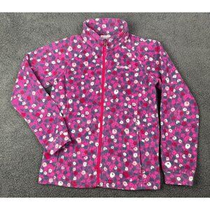 Columbia Girls Fleece Full-Zip Jacket Size L Pink Floral Print